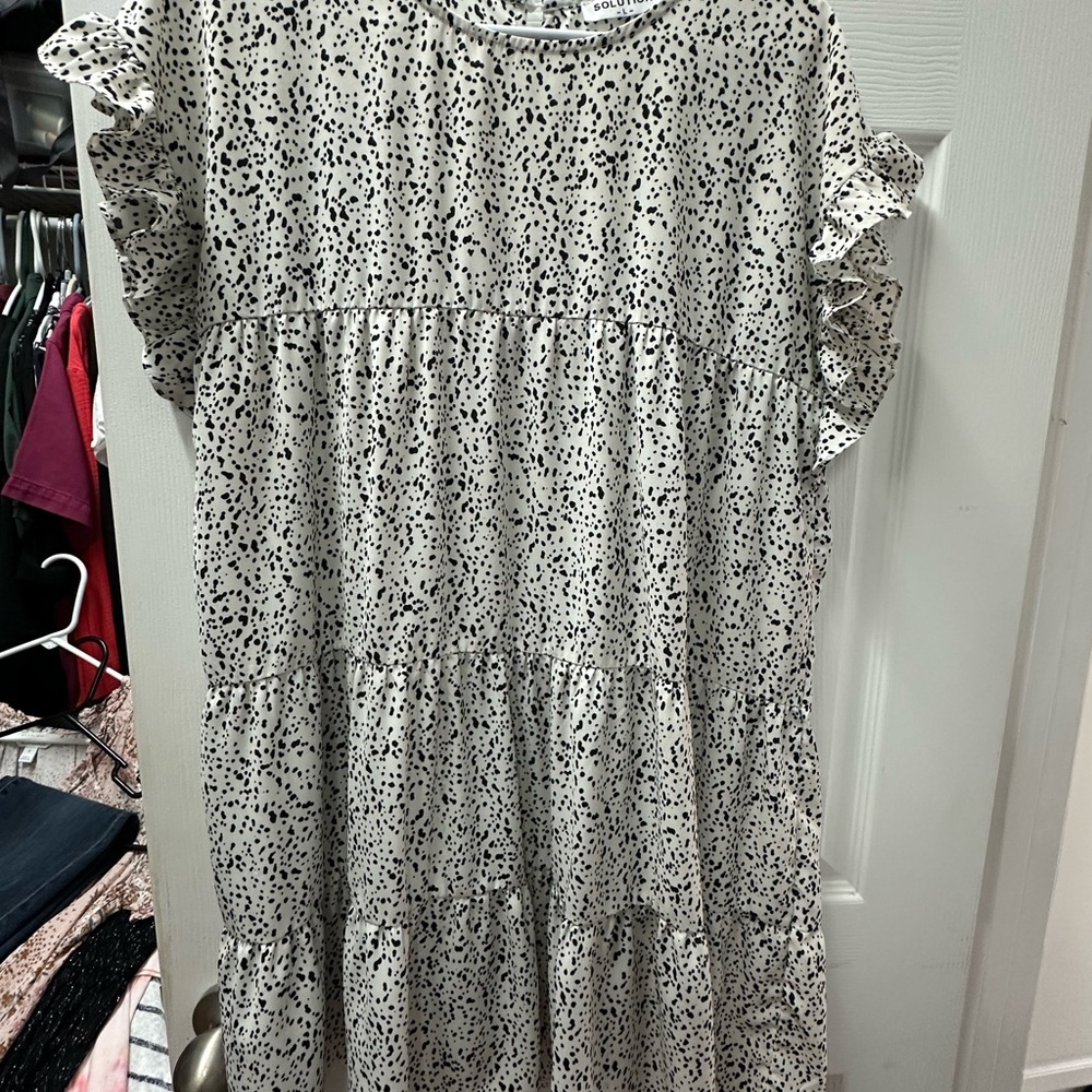 Solution Black and White Spotted tunic top/dress